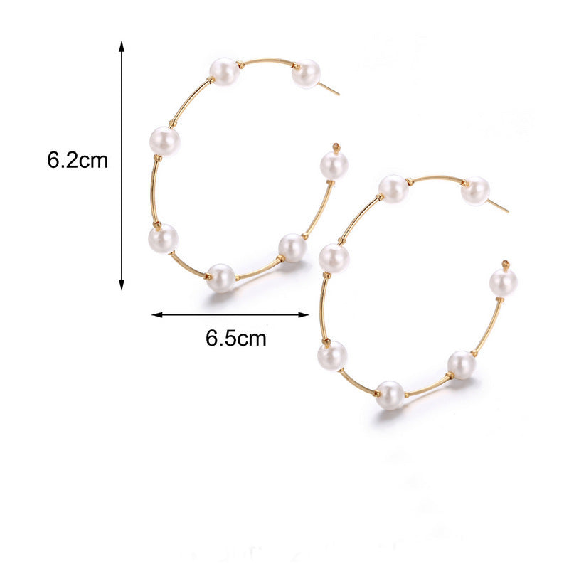 Elegant Pearl-Wrapped Hoop Earrings – Statement Fashion Jewelry