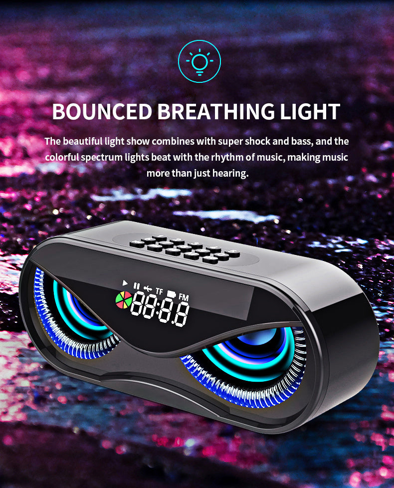 Colorful Lights Bluetooth Speaker with Dual Speakers and Digital Controls – Portable Wireless Speaker with LED Lights