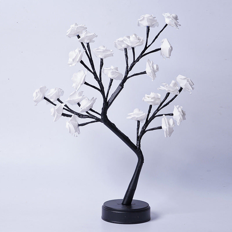 Flower Tree Rose Lamp – USB-Powered Fairy Desk Night Light for Weddings, Valentine's & Holiday Decor