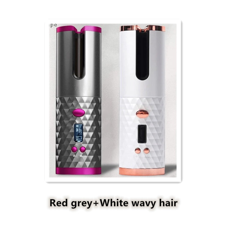 Multifunctional Automatic Wireless Curling Iron – Cordless, USB Rechargeable, LCD Display