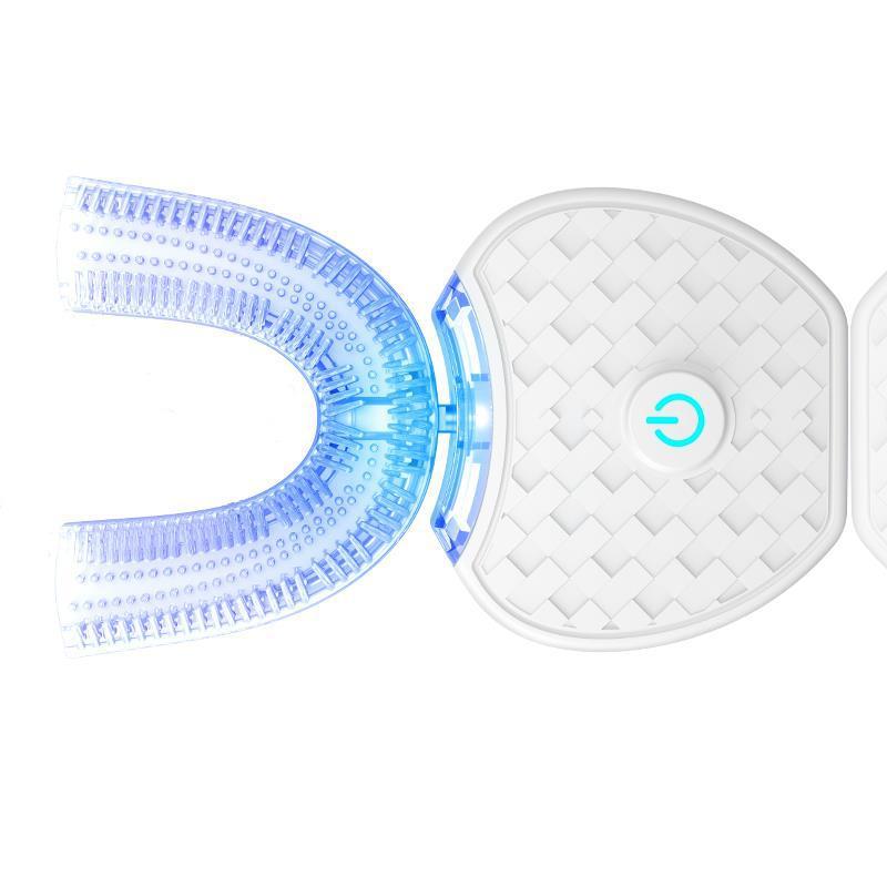 360° Intelligent Automatic Electric Toothbrush – U-Shaped, Whitening Blue Light, Waterproof, USB Charging
