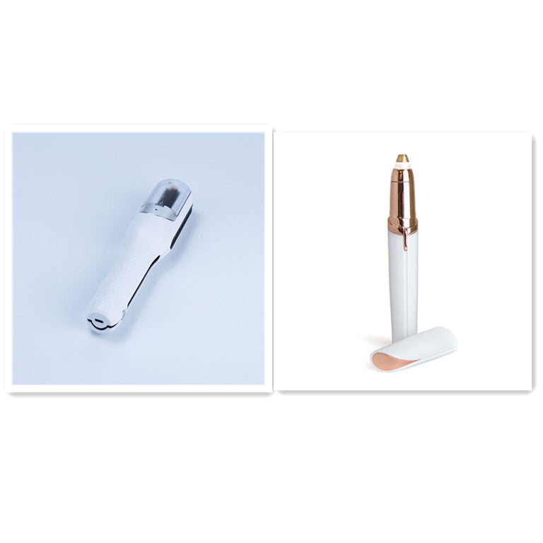Flawlessly Brows Electric Eyebrow Remover – Painless, Portable Trimmer with LED Light & 18K Gold-Plated Head