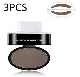 Eyebrow Stamp & Stencil Kit – Waterproof Brow Powder with 10 Reusable Stencils for Effortless, Natural-Looking Brows