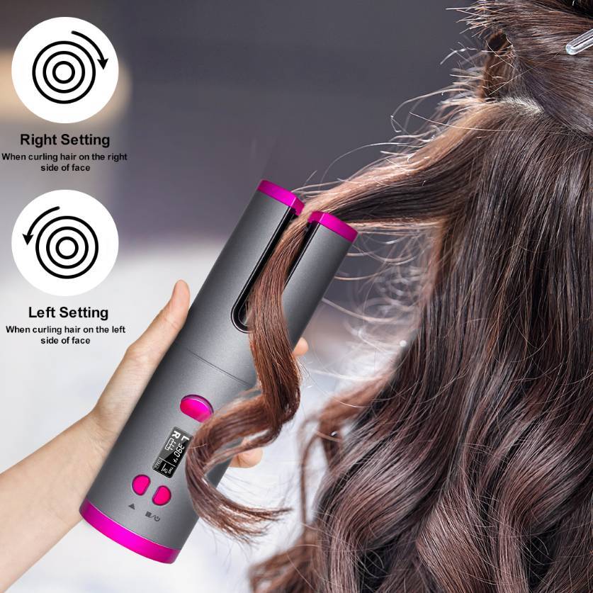 Wireless USB Charging Curling Iron – Portable Multifunctional Hair Curler with Adjustable Heat & Timer Settings
