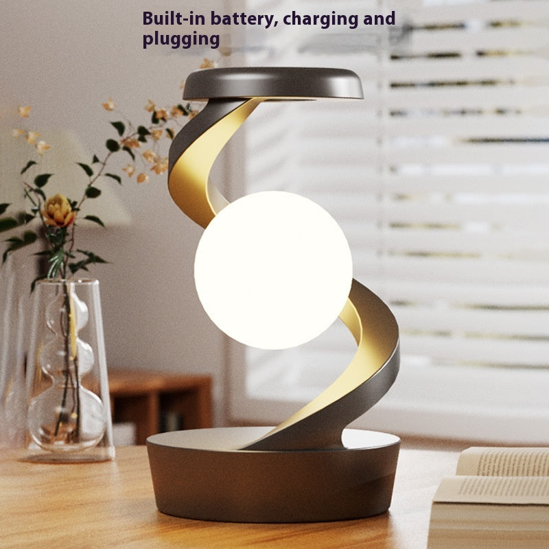 Rotating Moon Desk Lamp with Wireless Phone Charging – Touch Sensor Night Light & Modern Home Decor