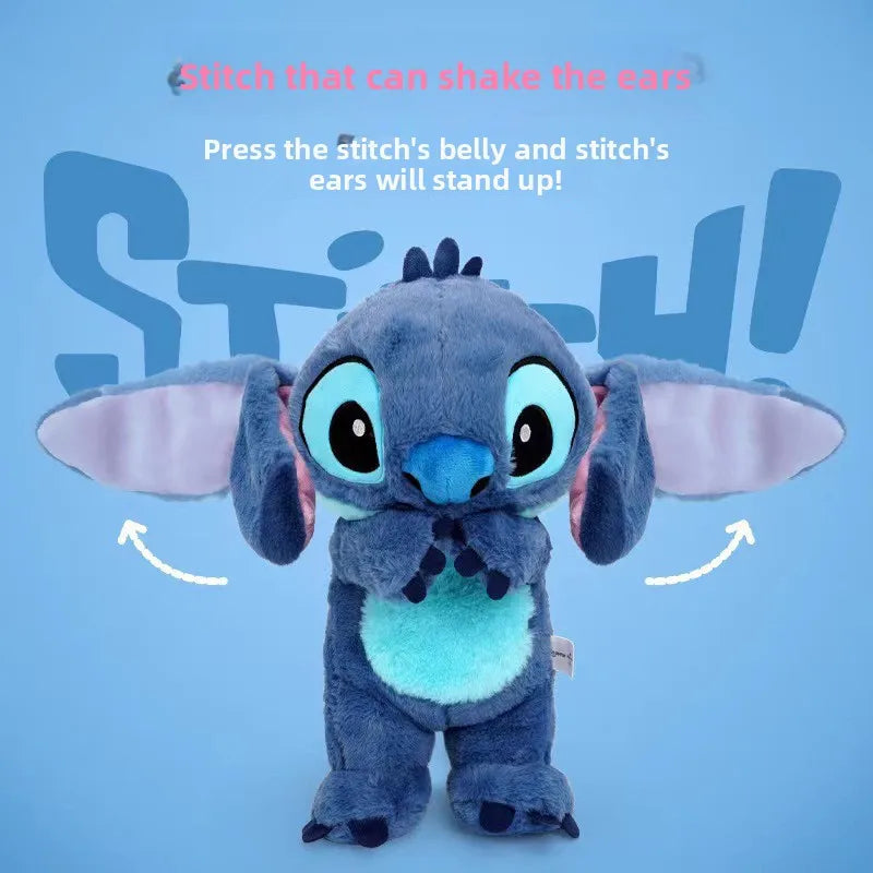 2025 New Lilo&Stitch Plush Doll Breath Child Peluche Kawaii Soothes Toy Anime Baby Music Light Sleep Toys Pink Stitch Kid Gifts