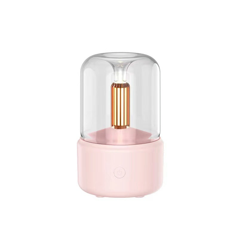 Atmosphere Light Humidifier Candlelight Aroma Diffuser – Portable 120ml USB Cool Mist Maker with LED Night Light