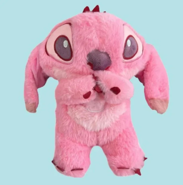 2025 New Lilo&Stitch Plush Doll Breath Child Peluche Kawaii Soothes Toy Anime Baby Music Light Sleep Toys Pink Stitch Kid Gifts