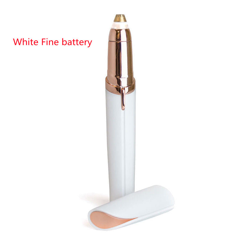 Flawlessly Brows Electric Eyebrow Remover – Painless, Portable Trimmer with LED Light & 18K Gold-Plated Head