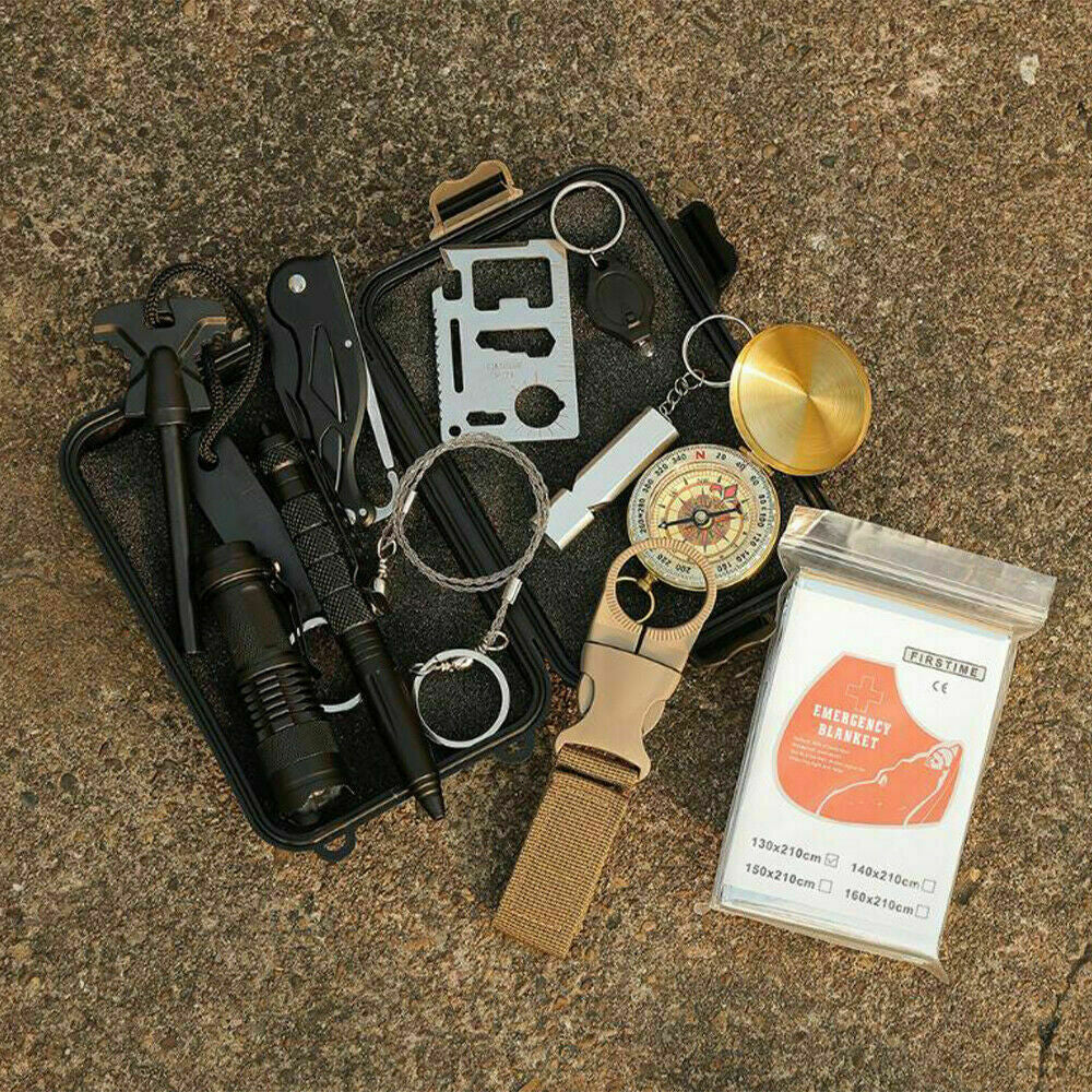 14-in-1 Outdoor Emergency Survival Kit – Compact Tactical Gear Set for Camping, Hiking & Emergency Preparedness