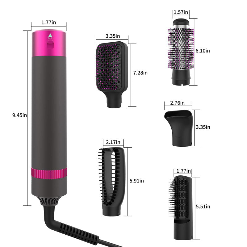 5-in-1 Professional Hair Dryer Brush – Multifunctional Styling Tool with Interchangeable Attachments