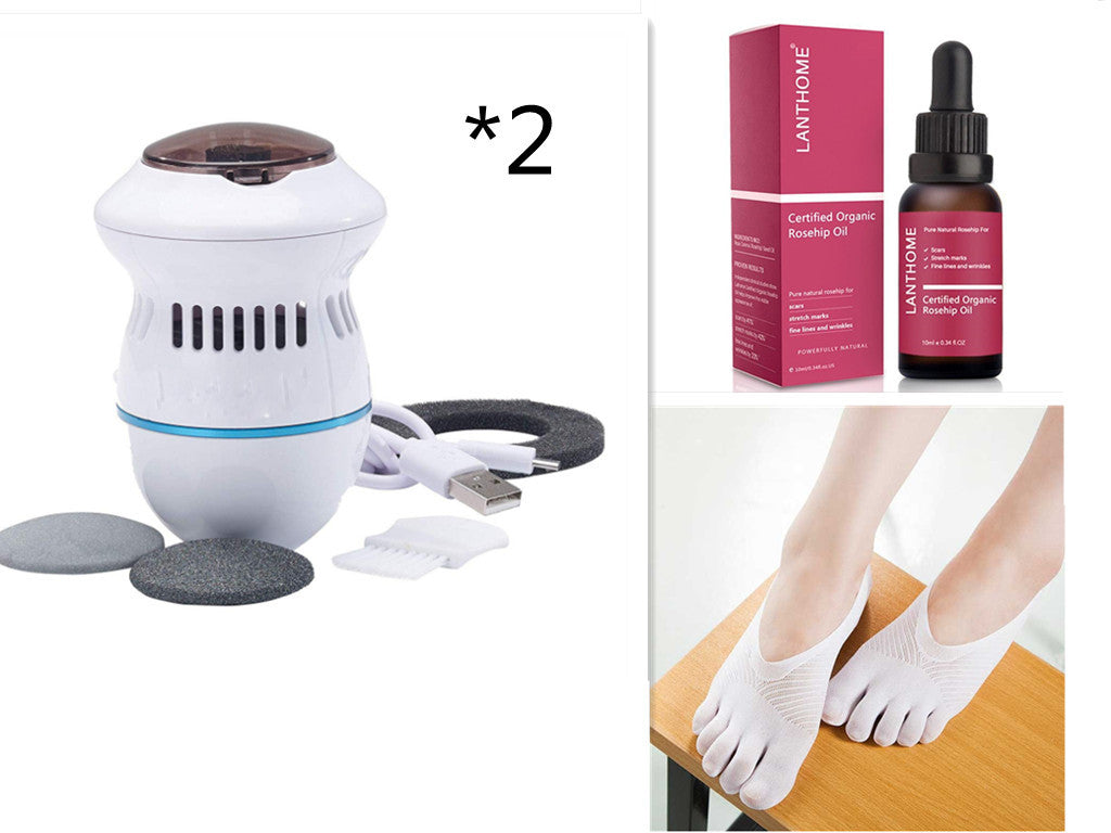 Multifunctional Electric Foot File Grinder – Rechargeable Callus Remover with Vacuum System for Smooth Feet