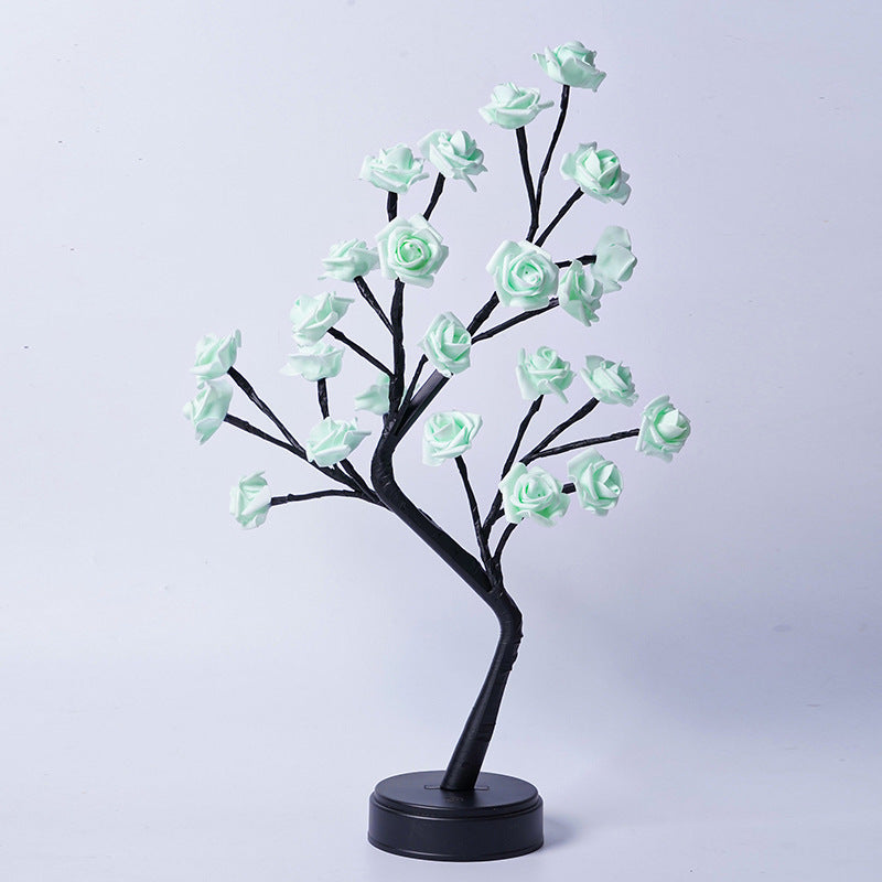 Flower Tree Rose Lamp – USB-Powered Fairy Desk Night Light for Weddings, Valentine's & Holiday Decor