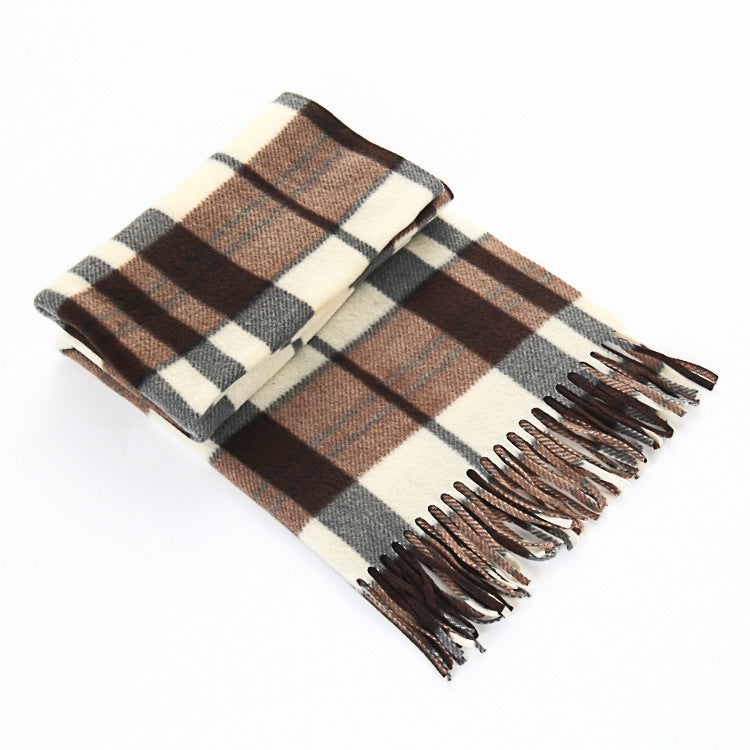 Classic Black & White Plaid Thermal Scarf – Unisex Oversized Winter Wrap