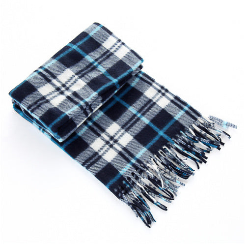 Classic Black & White Plaid Thermal Scarf – Unisex Oversized Winter Wrap