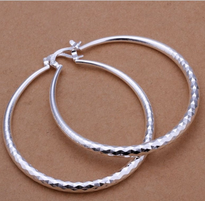 925 Silver Large Hoop Earrings – Bold Statement Jewelry for Women