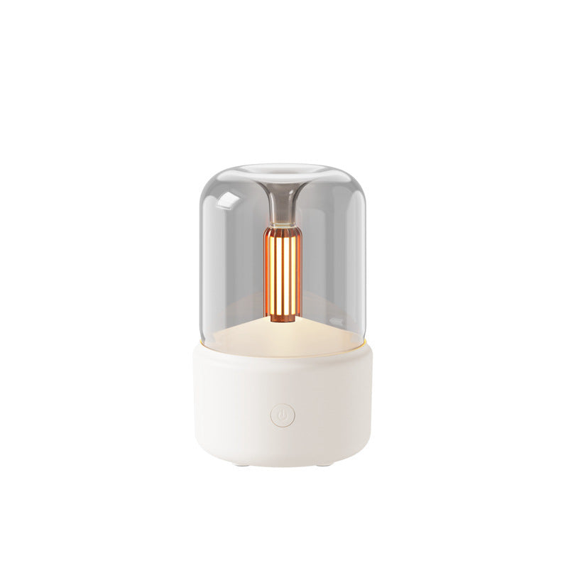 Atmosphere Light Humidifier Candlelight Aroma Diffuser – Portable 120ml USB Cool Mist Maker with LED Night Light