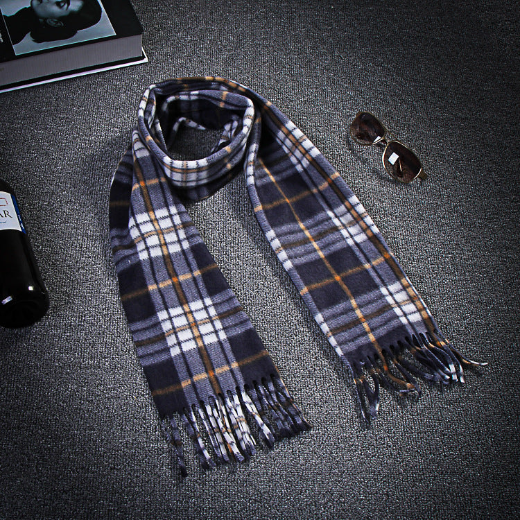 Classic Black & White Plaid Thermal Scarf – Unisex Oversized Winter Wrap