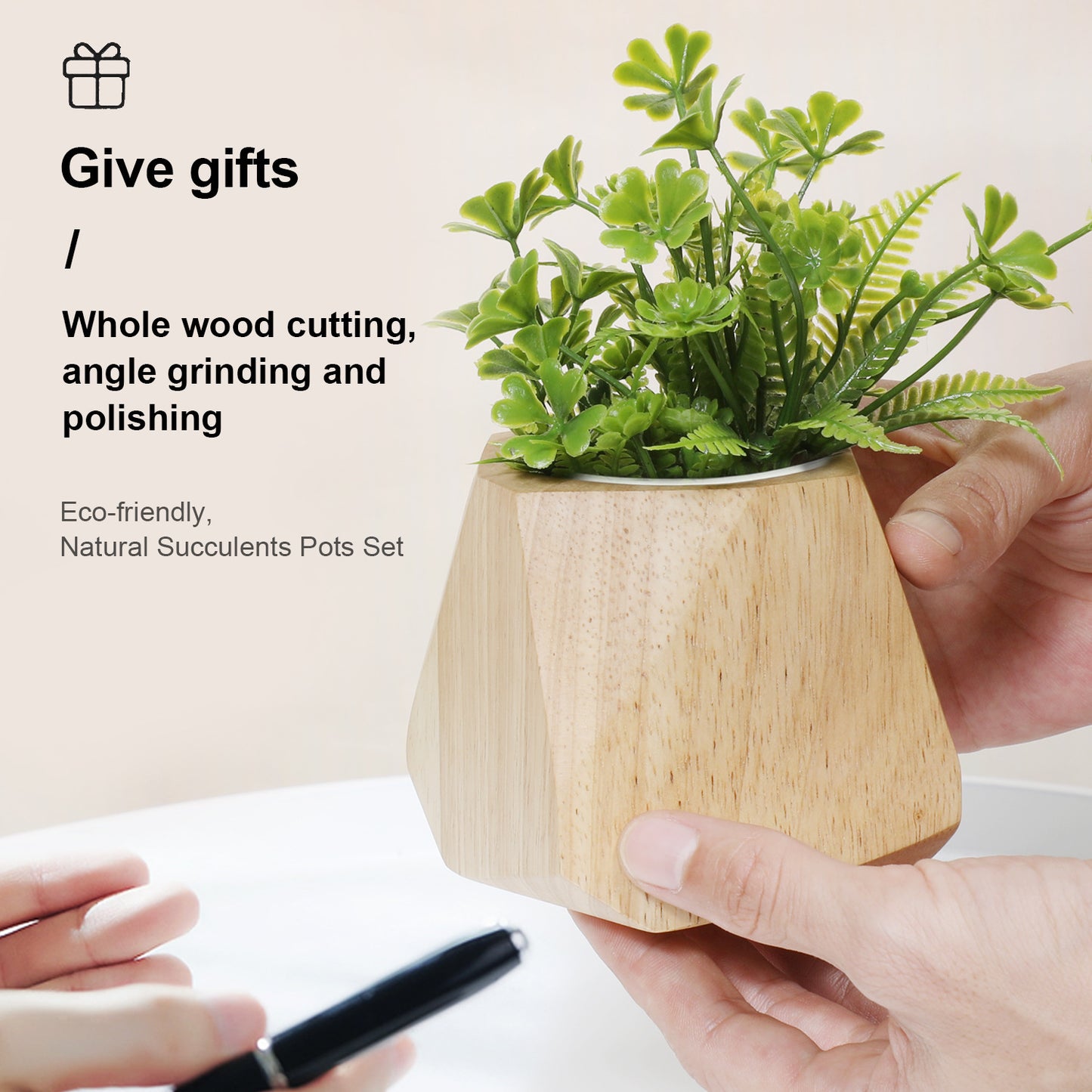 Rustic Wooden Flowerpot – Handcrafted Planter for Home & Garden Decoration