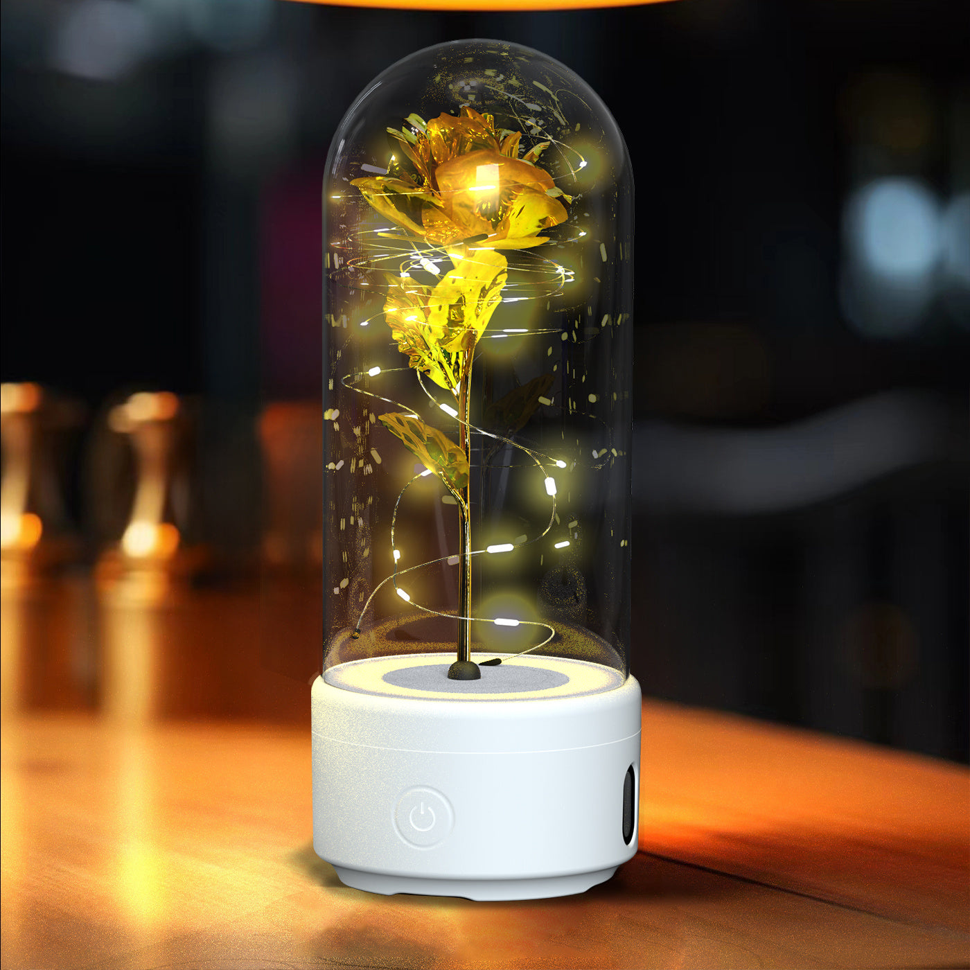 Creative 2-in-1 Rose Flowers LED Light & Bluetooth Speaker – Perfect Valentine's Day Gift