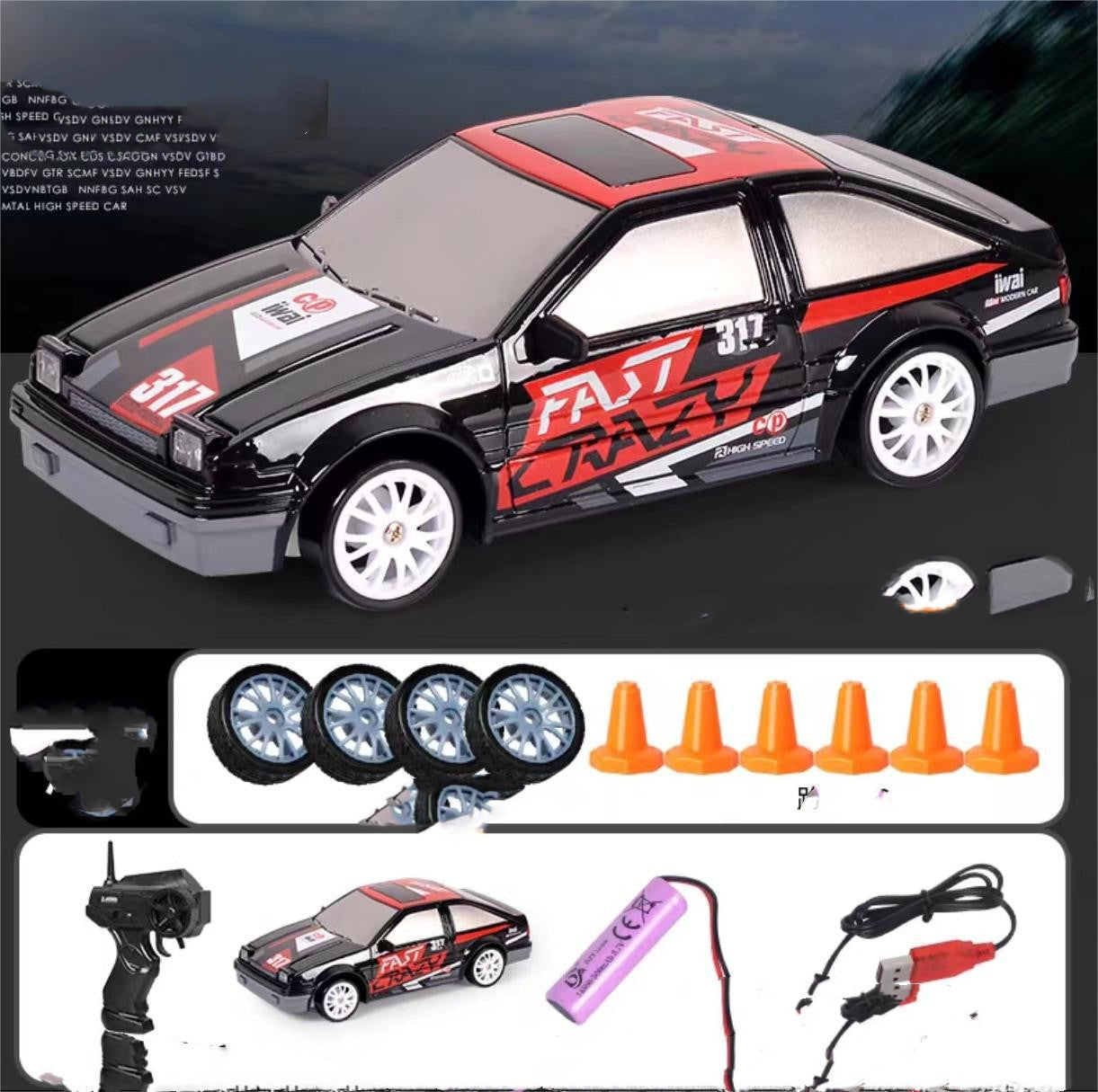 2.4GHz 4WD RC Drift Car – 1:24 Scale Remote Control GTR AE86 Model with LED Lights