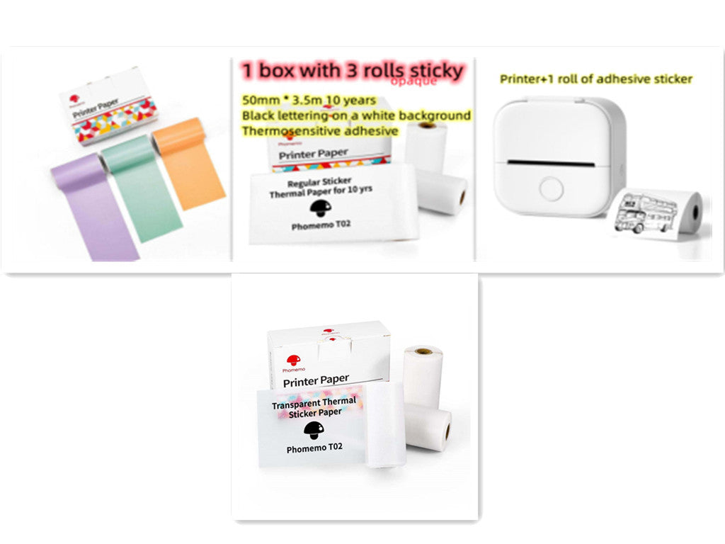 Portable Mini Thermal Label Printer – Bluetooth Sticker Maker & Photo Printer for Home, School & Office Use