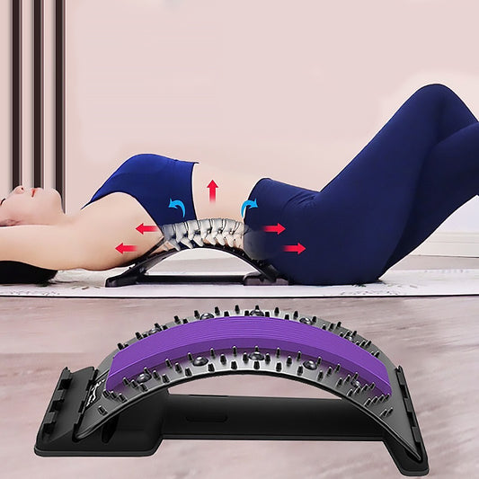 Adjustable Magnetic Back Stretcher – Acupressure Lumbar Support Massager for Pain Relief & Posture Correction