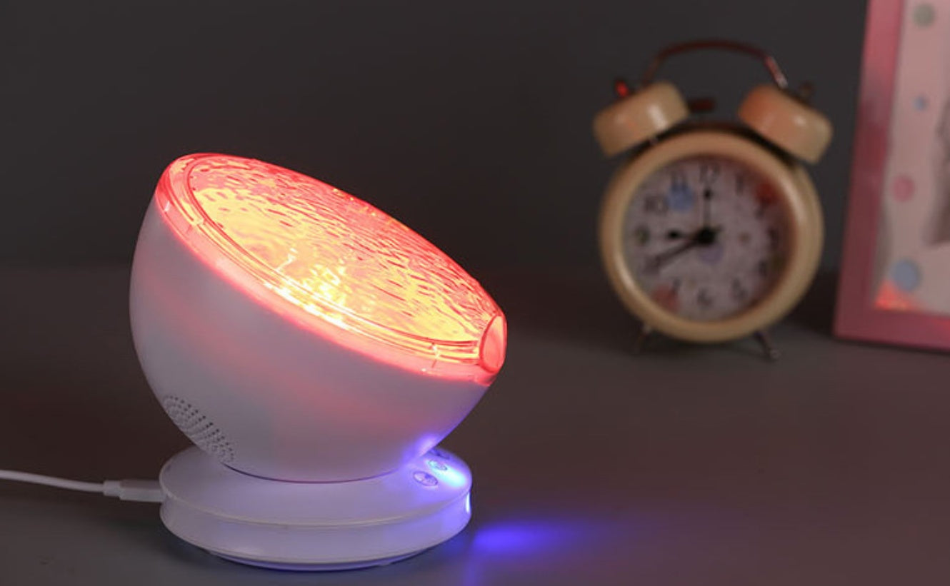 Ocean Wave Projector LED Night Light with Remote Control – TF Card Music Player & Speaker – Aurora Projection Lamp