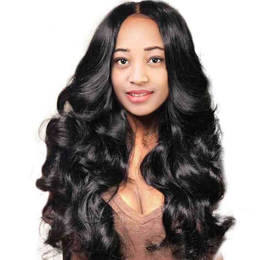 Glamorous Big Wave Long Curly Wig – Mid-Parted Heat-Resistant Synthetic Hair