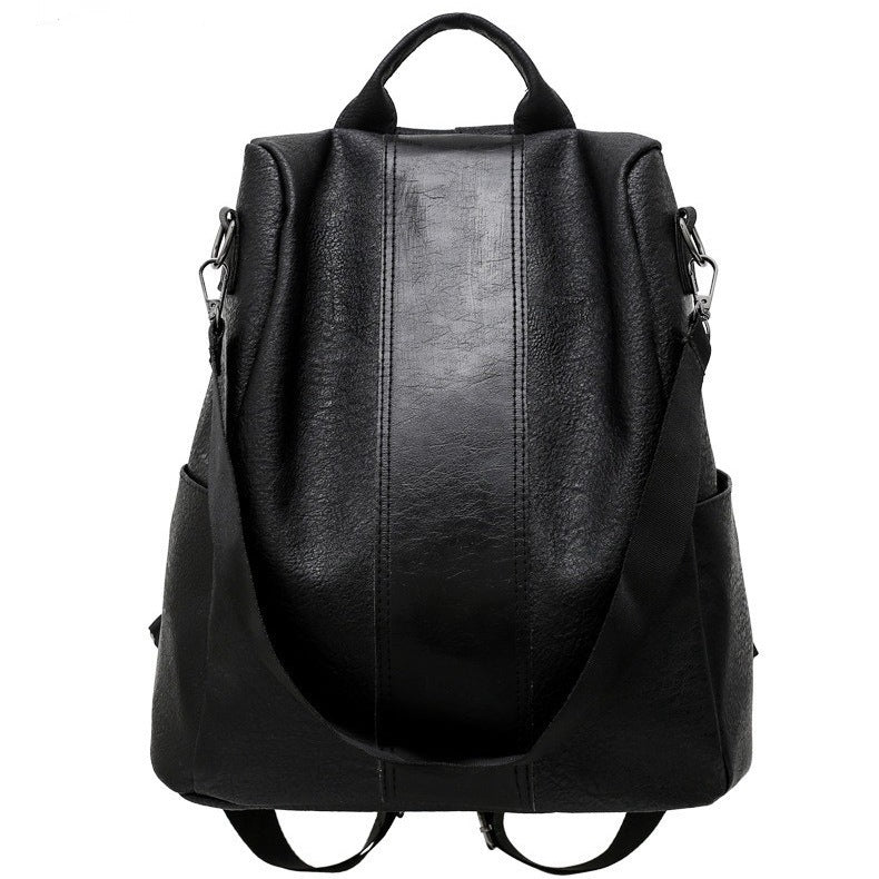 Women's Solid Color Large Capacity PU Leather Backpack – Stylish & Functional for Daily Use