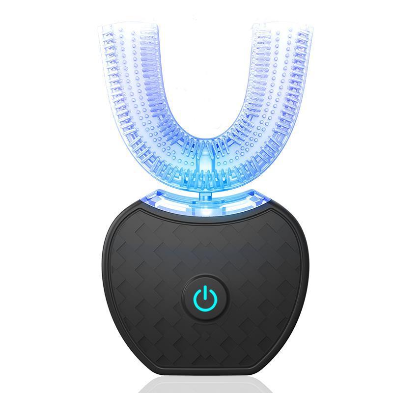 360° Intelligent Automatic Electric Toothbrush – U-Shaped, Whitening Blue Light, Waterproof, USB Charging
