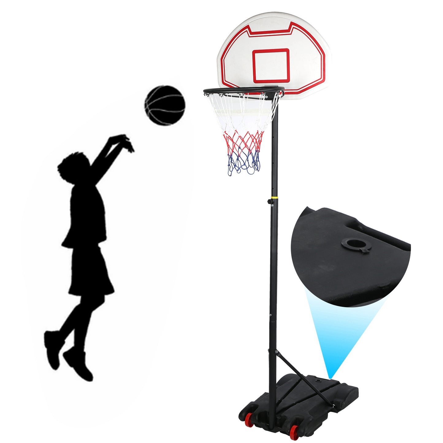 Adjustable Portable Basketball Hoop – Indoor & Outdoor Stand with Removable Base