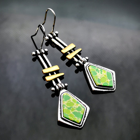 Elegant Turquoise Drop Earrings – Long Statement Style for Women