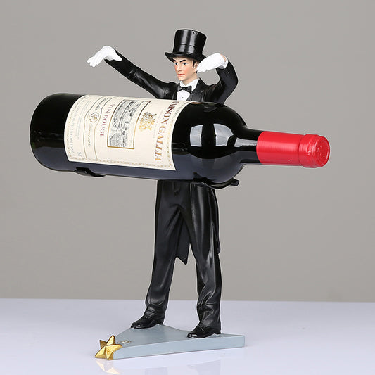 Elegant Resin Wine Rack Décor – Artistic Wine Cabinet Ornament