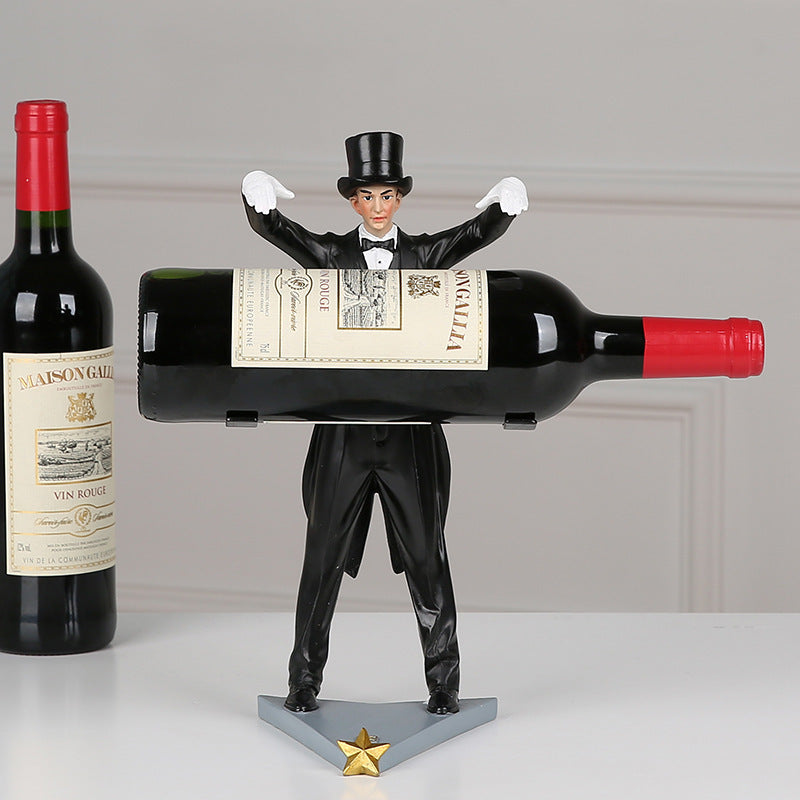 Elegant Resin Wine Rack Décor – Artistic Wine Cabinet Ornament
