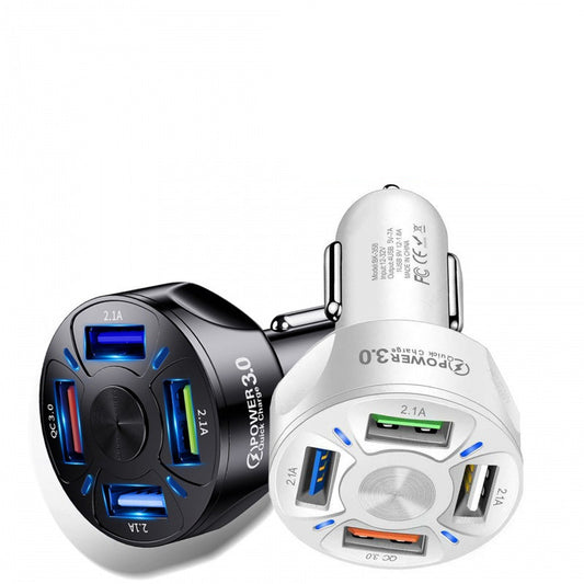 Fast Charge Car Charger – 4 Port Mobile Phone Charger for Cars