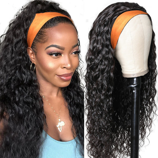 Fluffy Afro Headband Wig – African-Inspired Small Curl Headwrap Wig