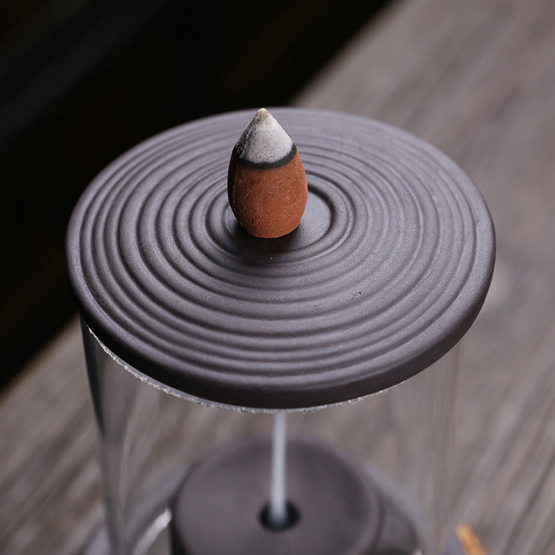 Handmade Ceramic Incense Burner – Smoke Waterfall Backflow Incense Holder for Feng Shui Decor