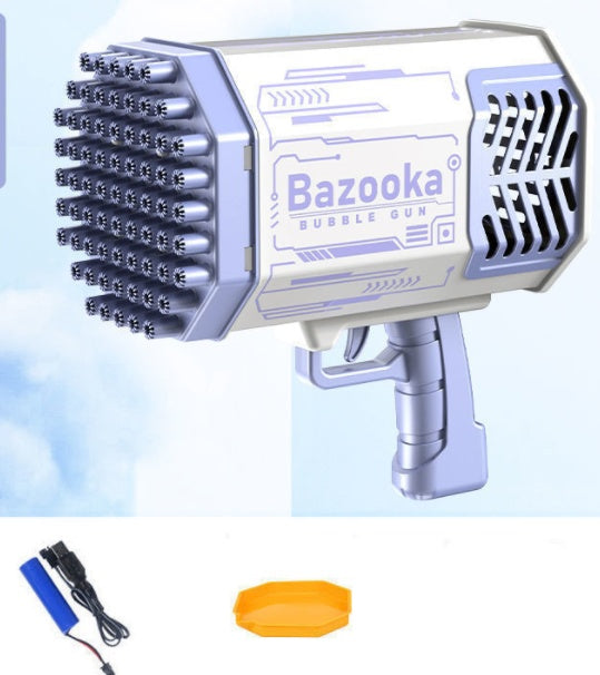 69-Hole Rocket Bubble Gun – Automatic Bubble Blower with LED Lights for Kids & Outdoor Fun