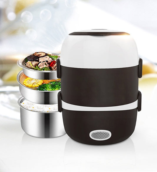 Multi-Function Electric Lunch Box – 2L USB-Powered Portable Food Warmer with 3 Compartments