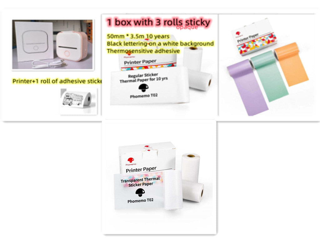 Portable Mini Thermal Label Printer – Bluetooth Sticker Maker & Photo Printer for Home, School & Office Use