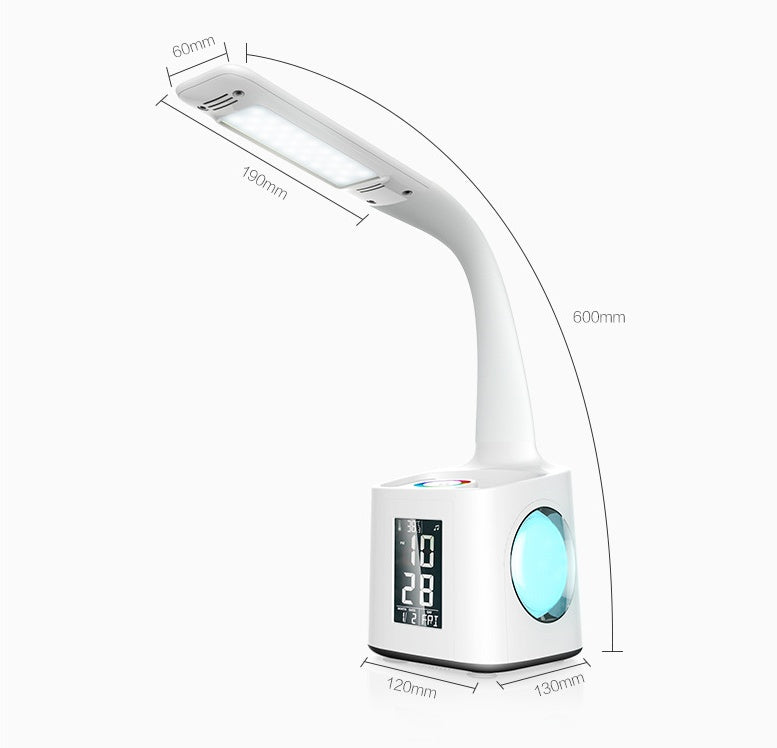 Study LED Desk Lamp with USB Charging Port, LCD Screen, Calendar, 256-Color Night Light & Pen Holder – Dimmable Table Lamp for Kids & Students