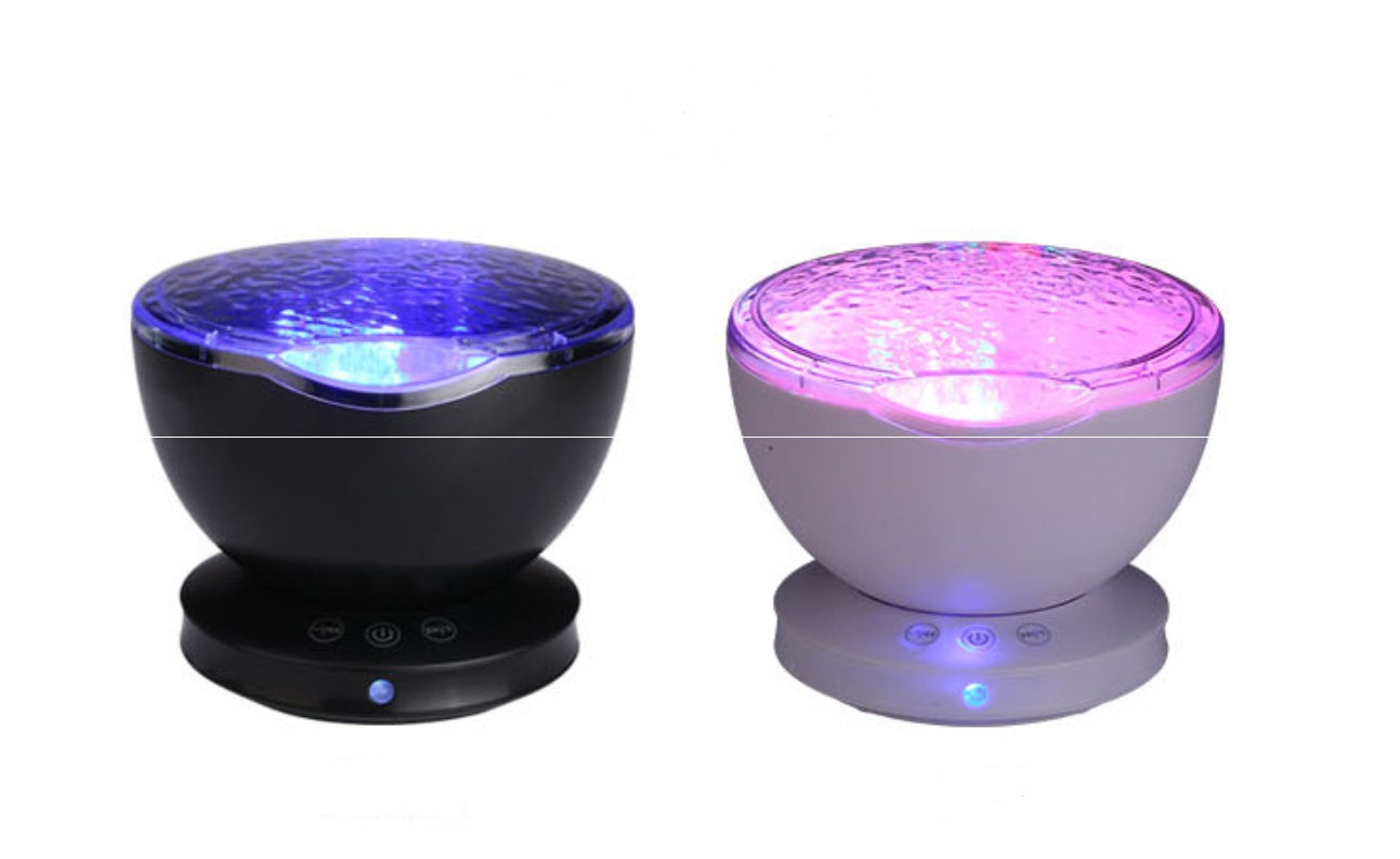 Ocean Wave Projector LED Night Light with Remote Control – TF Card Music Player & Speaker – Aurora Projection Lamp