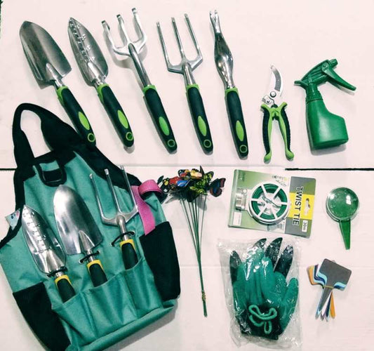 13-Piece Heavy-Duty Garden Tool Set – Complete Gardening Kit with Ergonomic Handles & Storage Tote