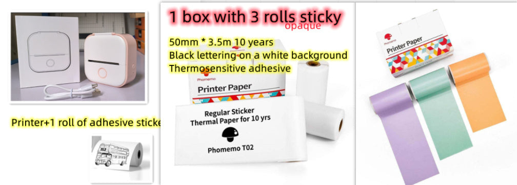Portable Mini Thermal Label Printer – Bluetooth Sticker Maker & Photo Printer for Home, School & Office Use
