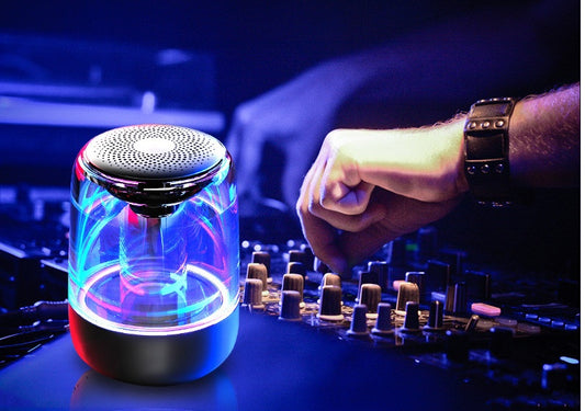 Portable Bluetooth Speaker with LED Lights - Wireless Speaker with Powerful Bass and Radio