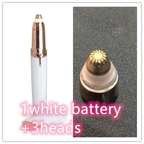 Flawlessly Brows Electric Eyebrow Remover – Painless, Portable Trimmer with LED Light & 18K Gold-Plated Head