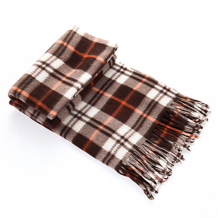 Classic Black & White Plaid Thermal Scarf – Unisex Oversized Winter Wrap