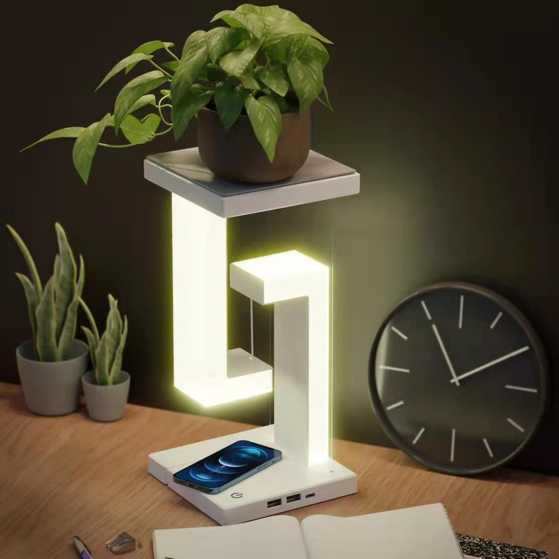 Magnetic Levitating LED Table Lamp with Wireless Charging – Floating Balance Light for Home & Office