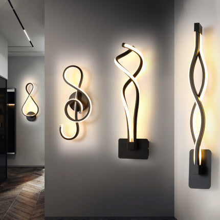 Nordic Minimalist LED Wall Lamp – Modern Iron Bedside Light Fixture for Bedroom & Living Room